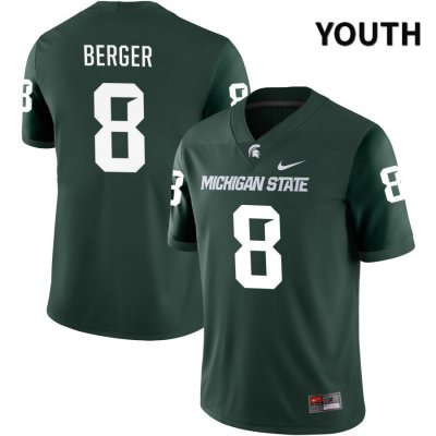 Youth Michigan State Spartans NCAA #8 Jalen Berger Green NIL 2022 Authentic Nike Stitched College Football Jersey BQ32D56MM